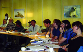 Training course students in classroom